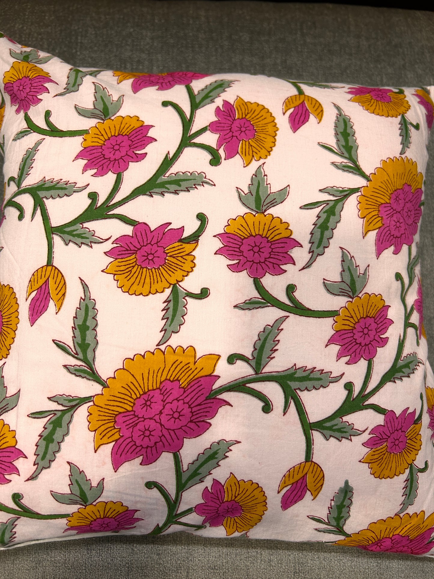 Orange Floral Cushion Cover