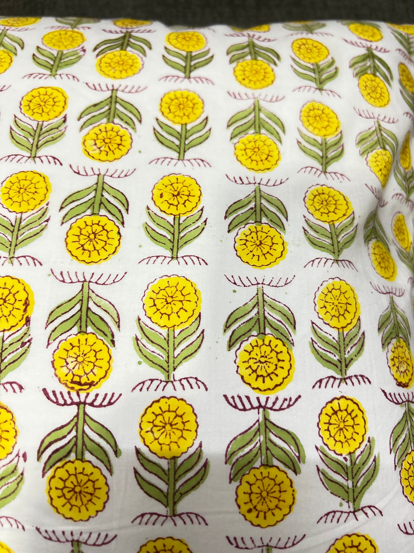 Yellow Small Floral Cushion Cover