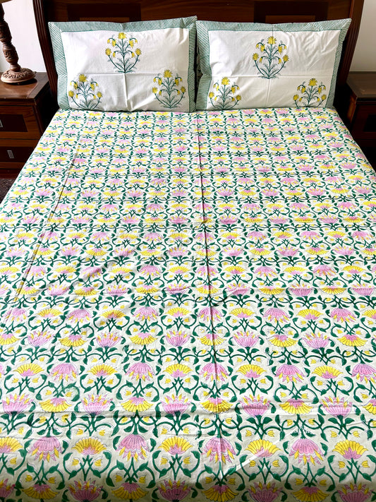 Samriddhi Block Printed Cotton Bedsheet(90x108)
