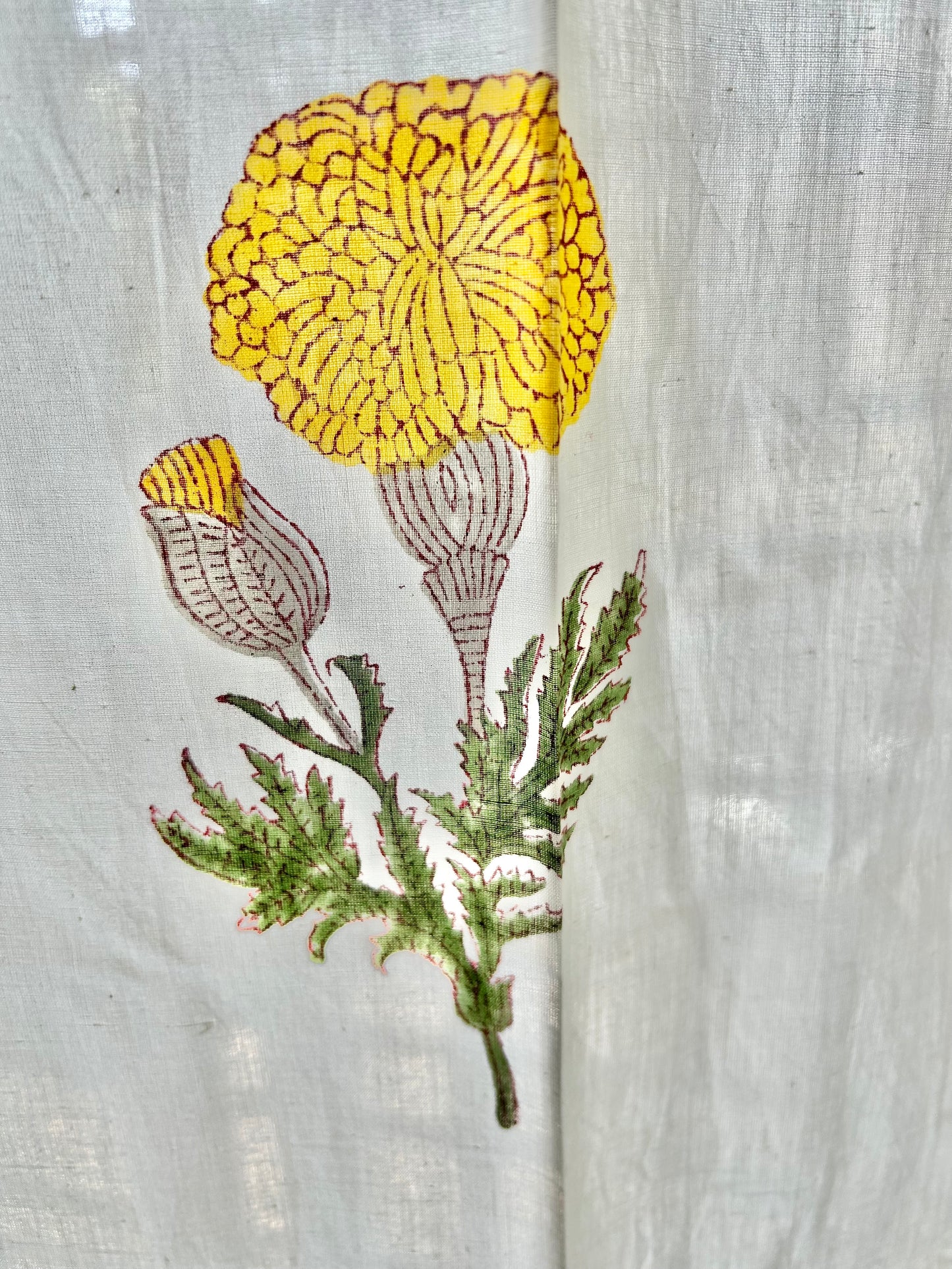 Genda Phool Block Printed Curtain