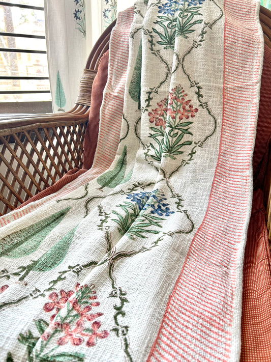 Ishya Block Print Throw Blanket