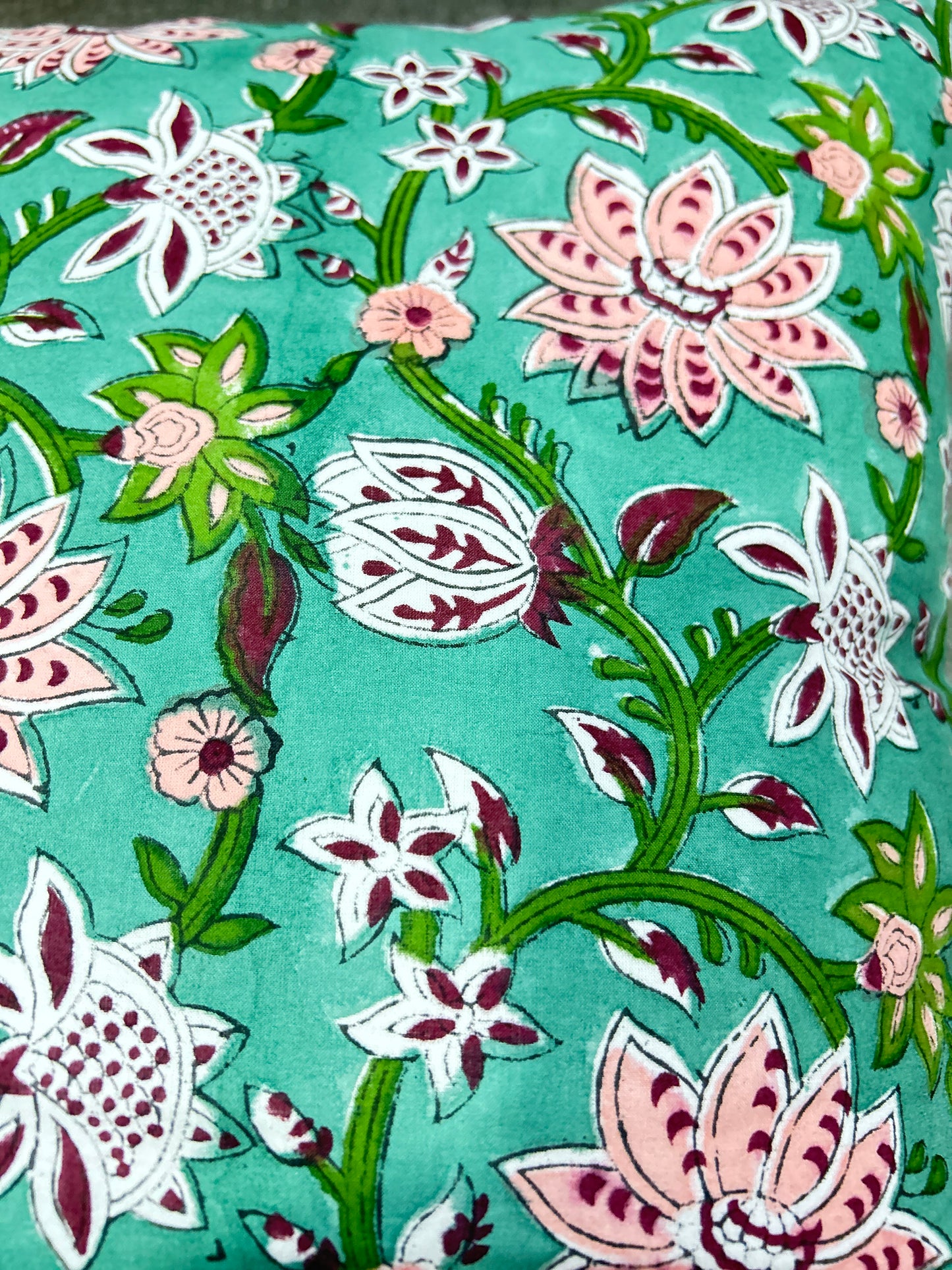 Green Floral Cushion Cover