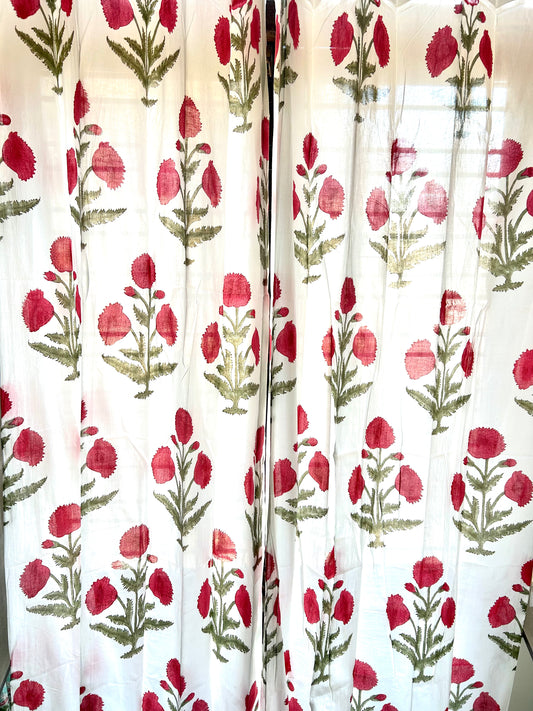 Japakusuma Block Printed Sheer Curtains