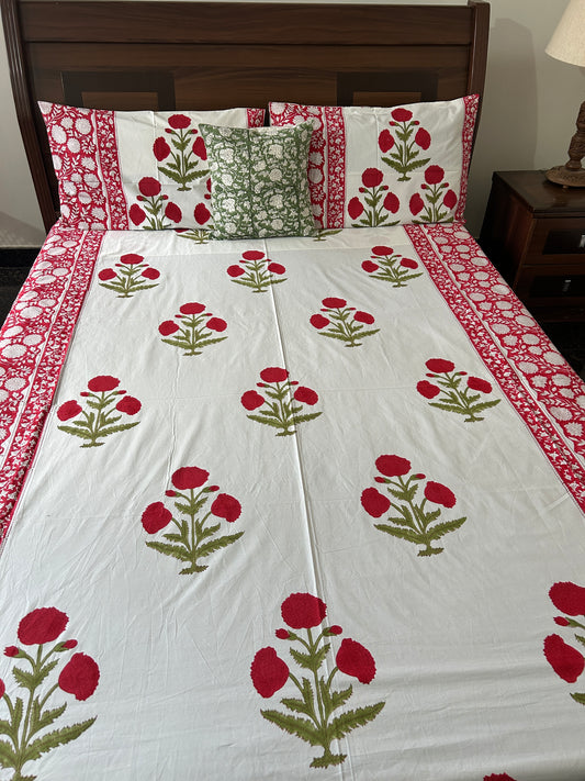 Prakhya Block Printed Cotton Bedsheet(108x108)